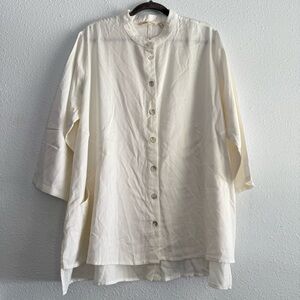 Soft Surroundings Button Down Tunic‎ with Pockets Size 2X Ivory